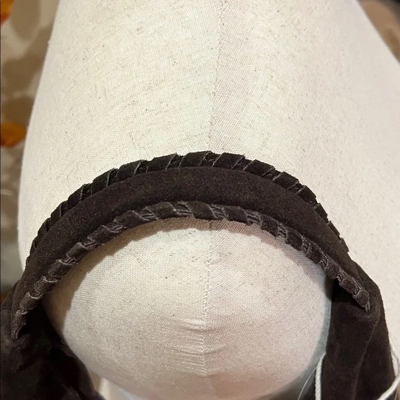 Haute Hippie | Chocolate Brown Triangle Hobo Suede Bag - Picture 5 of 11